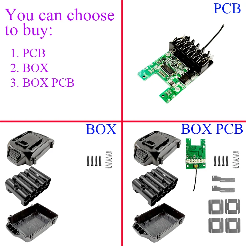 WA3557 Li-ion Battery Plastic Case Charging Protection Circuit Board PCB For Worx 20V Lithium Electric Tool WU268 WA3525 WA3512