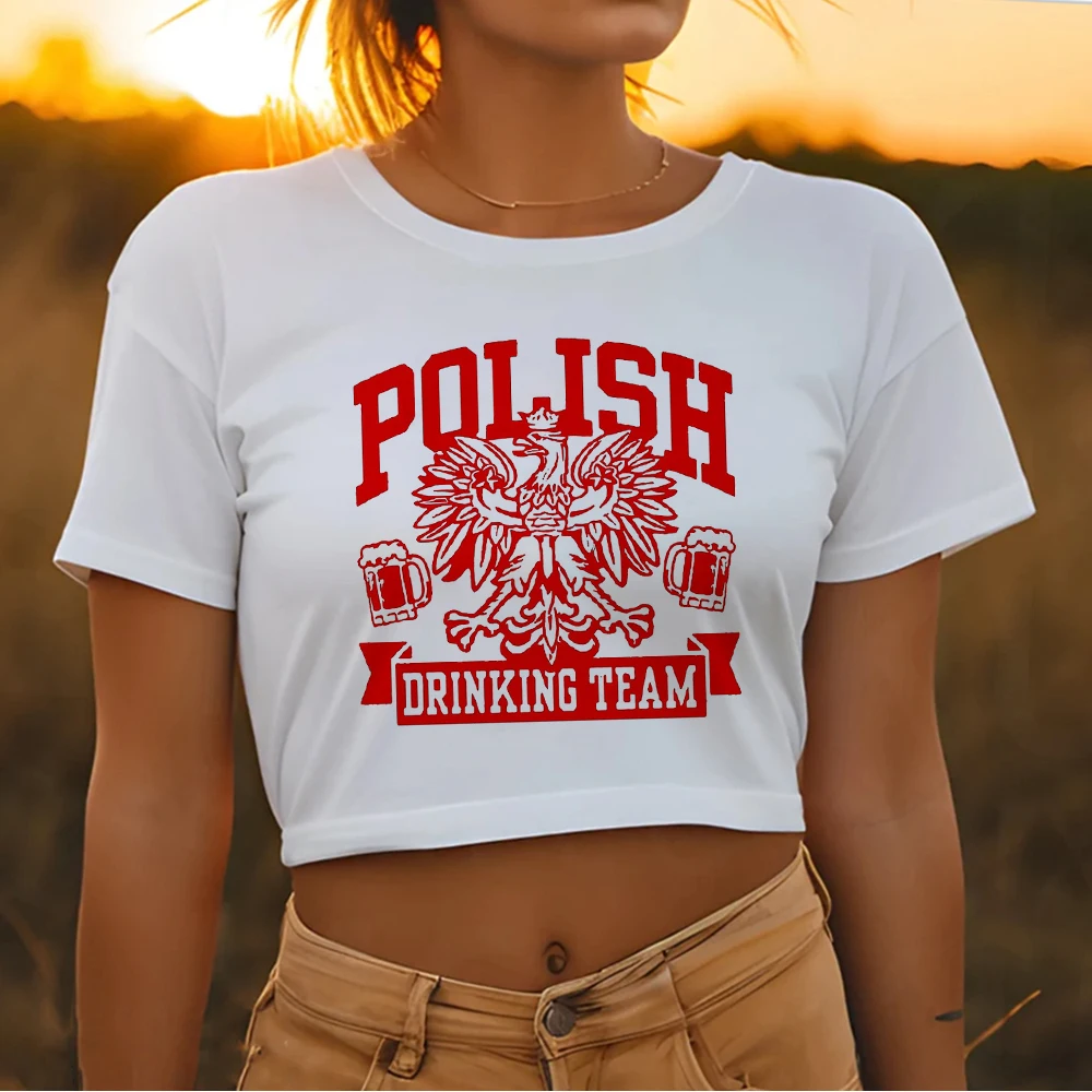 Poland t shirt women designer t-shirts female anime 2000s clothing