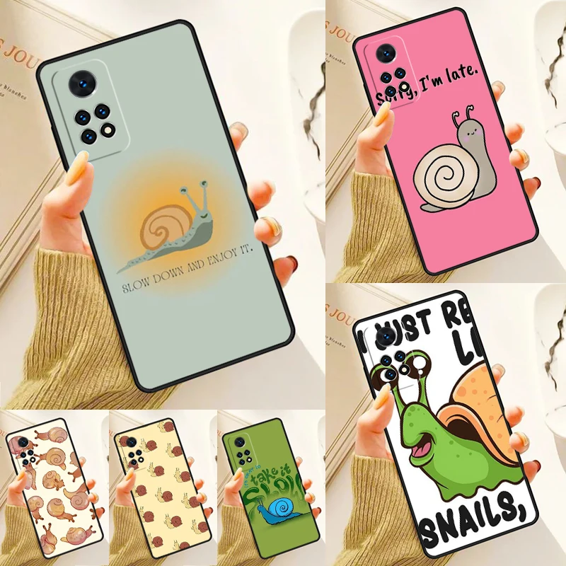 Stay Calm Snail Cute Case For Samsung Galaxy S24 Plus S23 S20 S21FE Lite S22 Ultra Note 20 S8 S9 S10 Phone Coque