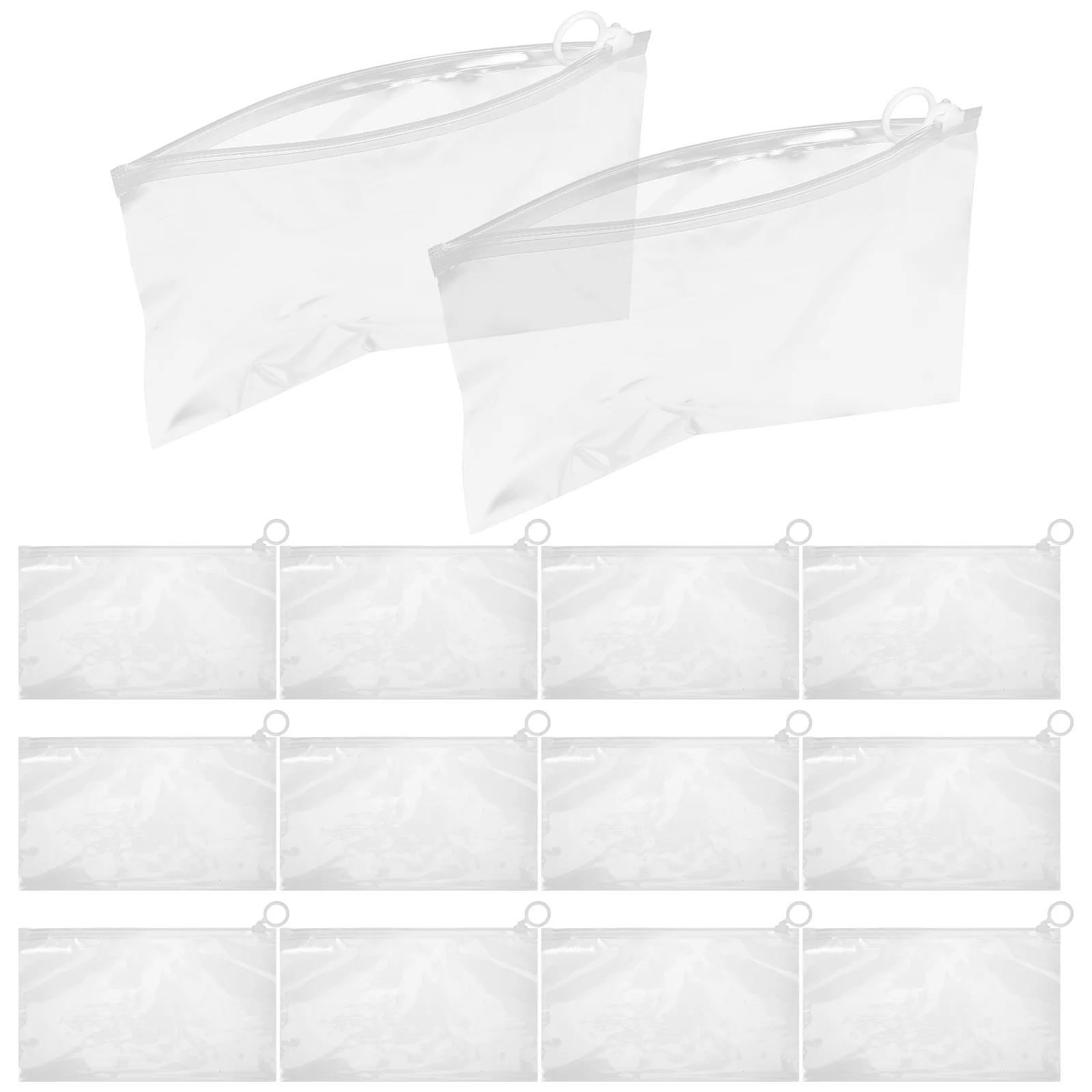

20pcs Stationery Bag Plastic Bag Pen Pouch With Zipper Storage Organizer For Pens Pencils Lightweight Durable Large