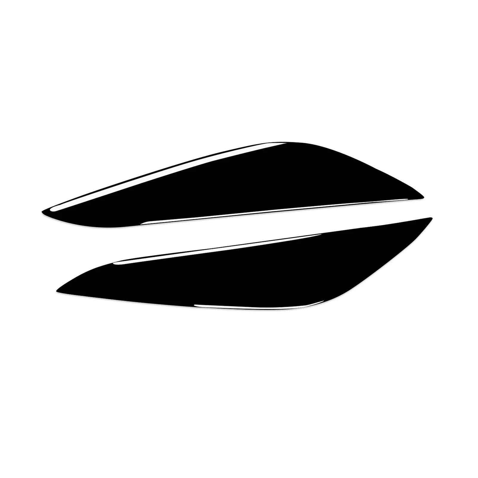 2 Pcs Gloss Piano Black Car Front Headlight Eyelid Eyebrow Cover Molding Trim For Tesla Model 3 Y 2017 2018 2019 2020 2021 2022