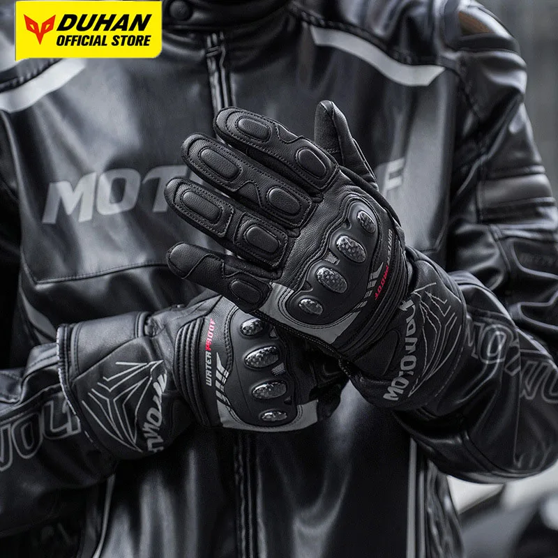 

Теплые зимние мотоциклетные перчатки, защитный корпус из углеродного волокна для перчаток для мотокросса, противоосенние и водонепроницаемые перчатки для мотоциклистов