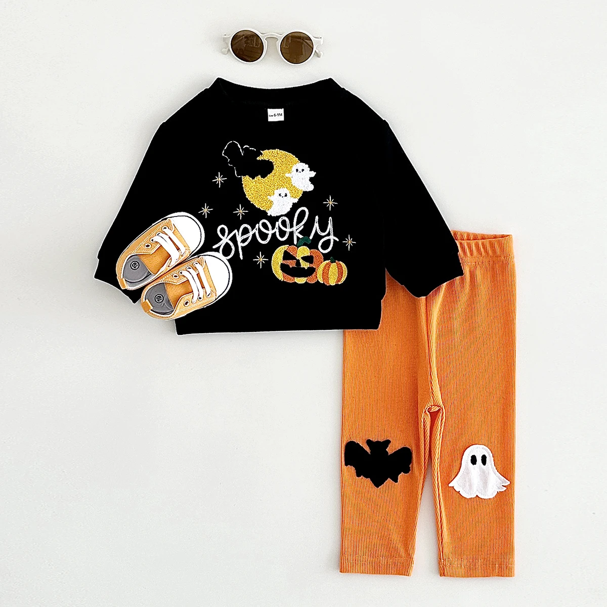 Baby Halloween Sets Pumpkin/Ghost Print Toddler Kids Baby Boys Girls Sweatshirts 2Pcs T Shirt+Pants Newborn Holiday Clothes