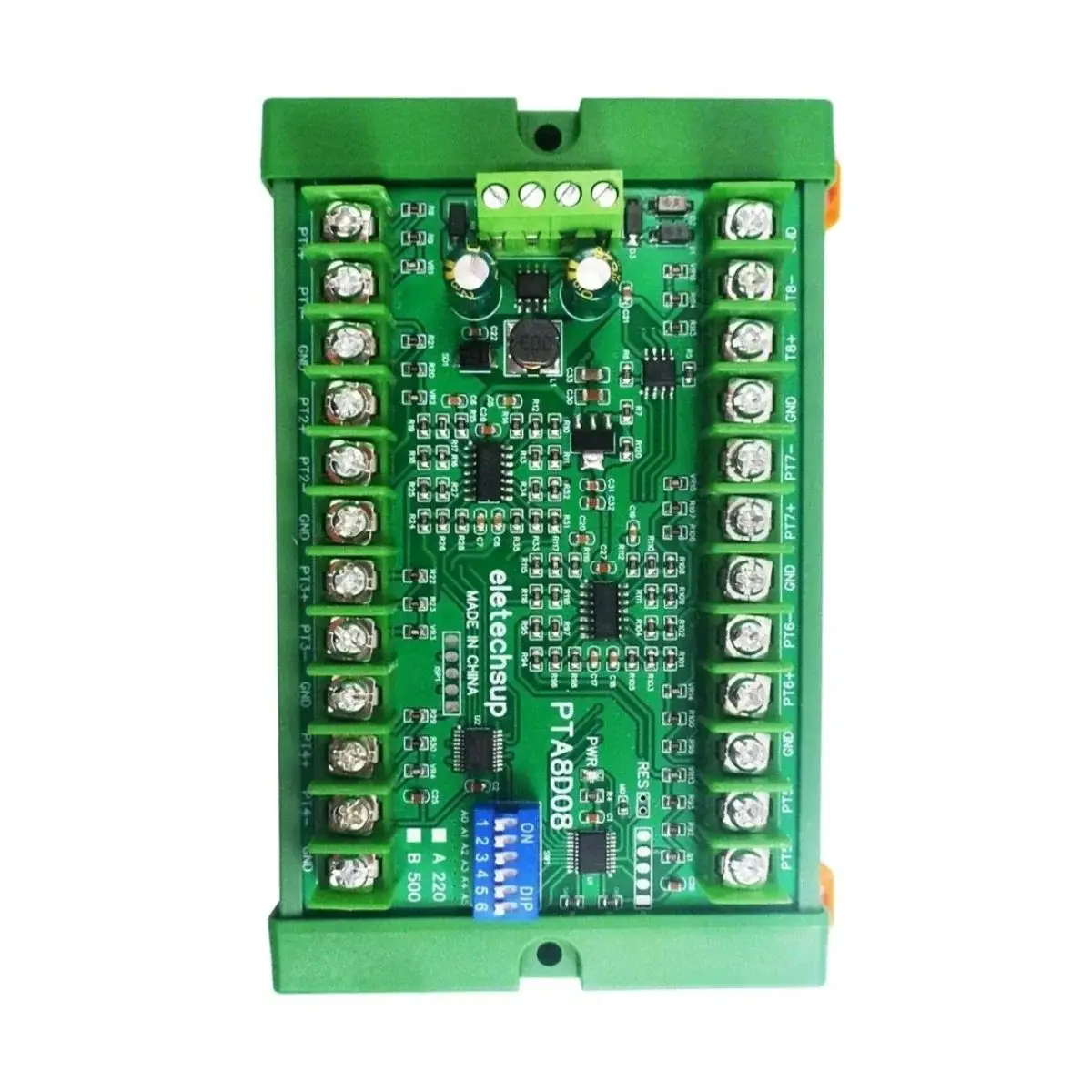 8ch DC 8-30V PT100 RTD RS485 Temperature Sensor Module Modbus RTU Platinum Thermal Resistance Collector -40~500C