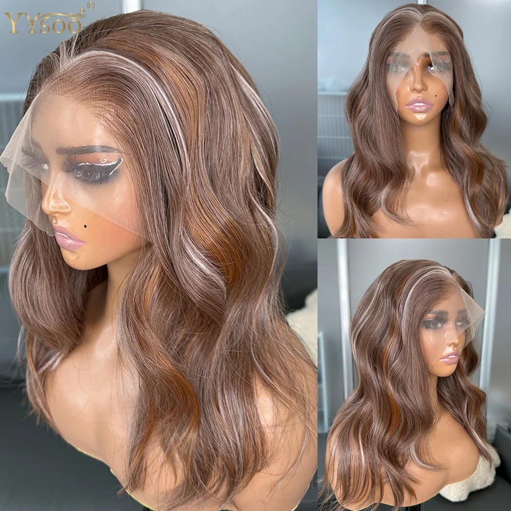 

Short Highlights Body Wave 13X6 Futura Synthetic Lace Front Wigs For Black Women Glueless Natural Hairline Heat Resistant Wig