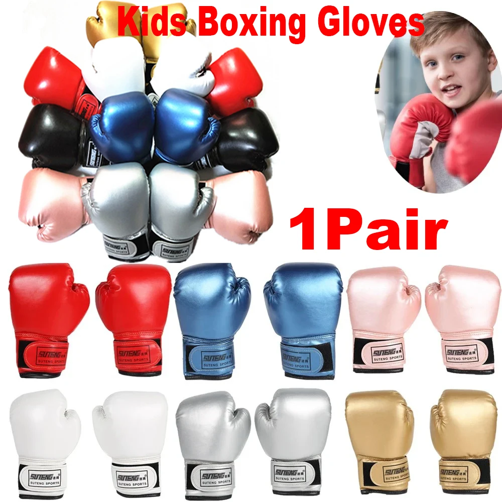 

Durable PU Cover Breathable Sponge Padding Wrist Kids Boxing Gloves for Training Thai Bag Work Foam Molded Liner Protection