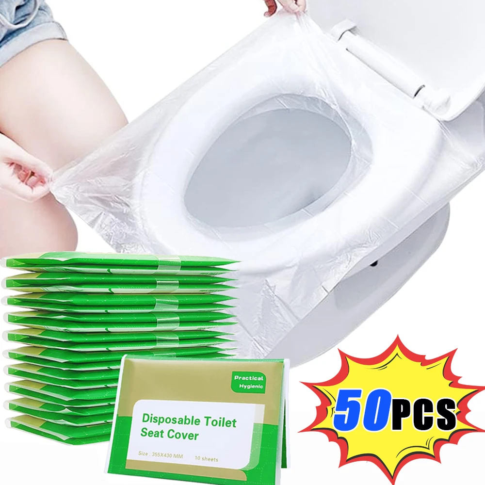 

50/1Pcs Portable Toilet Seat Cover Disposable Soluble Toilet Seat Paper For Travel Camping Hotel Toilet Mat Bathroom Accessories