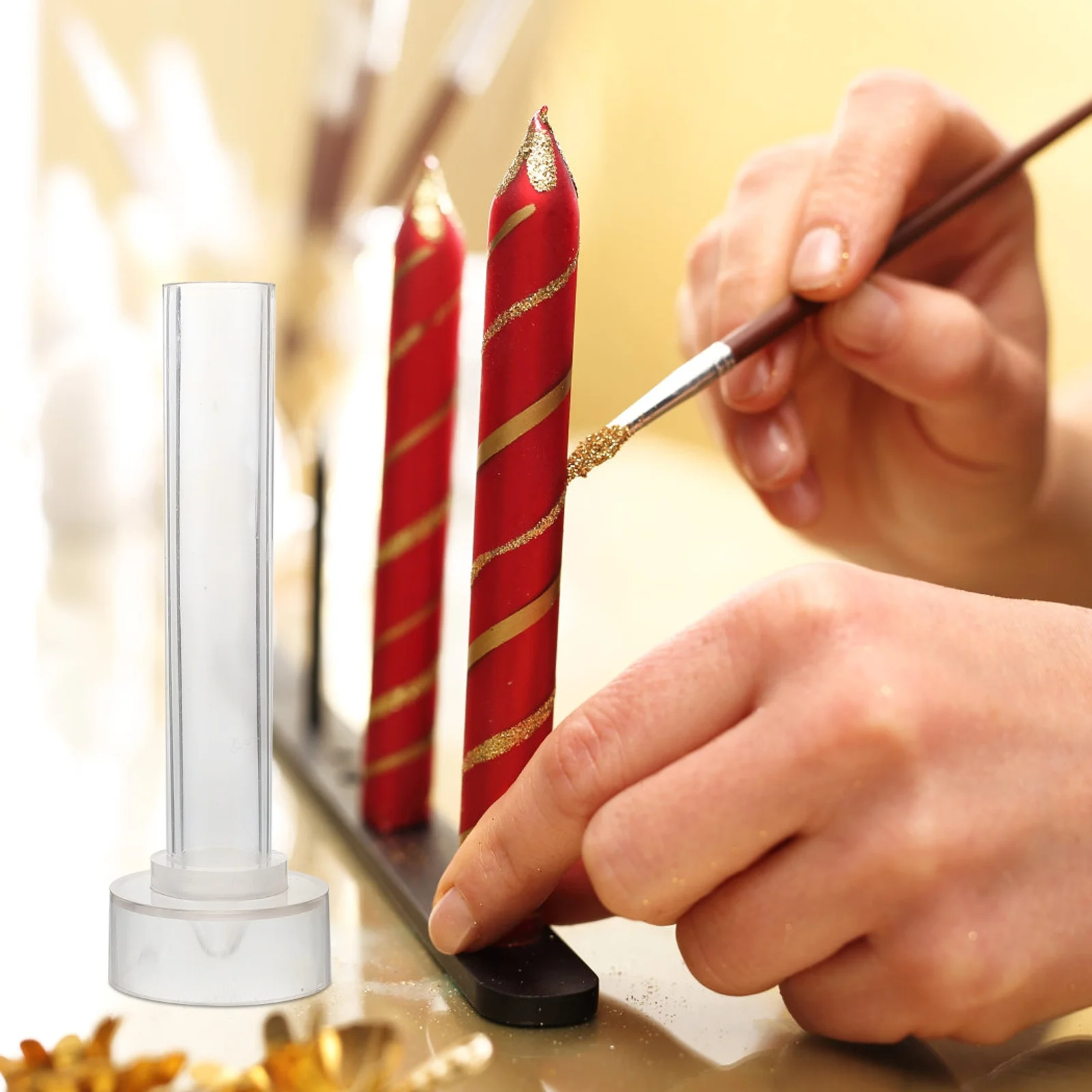 

2pcs Mold Plastic Diy Mould For Dinner Wedding Pillar Taper Reusable Craft Making Tool Hardware Accessory