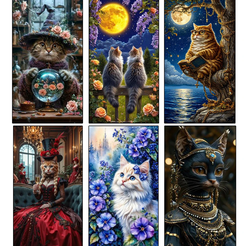 

New Diamond Painting Embroidery Cat Mosaic Animal New Product DIY Flower Painting Rhinestone Crafts Decoration