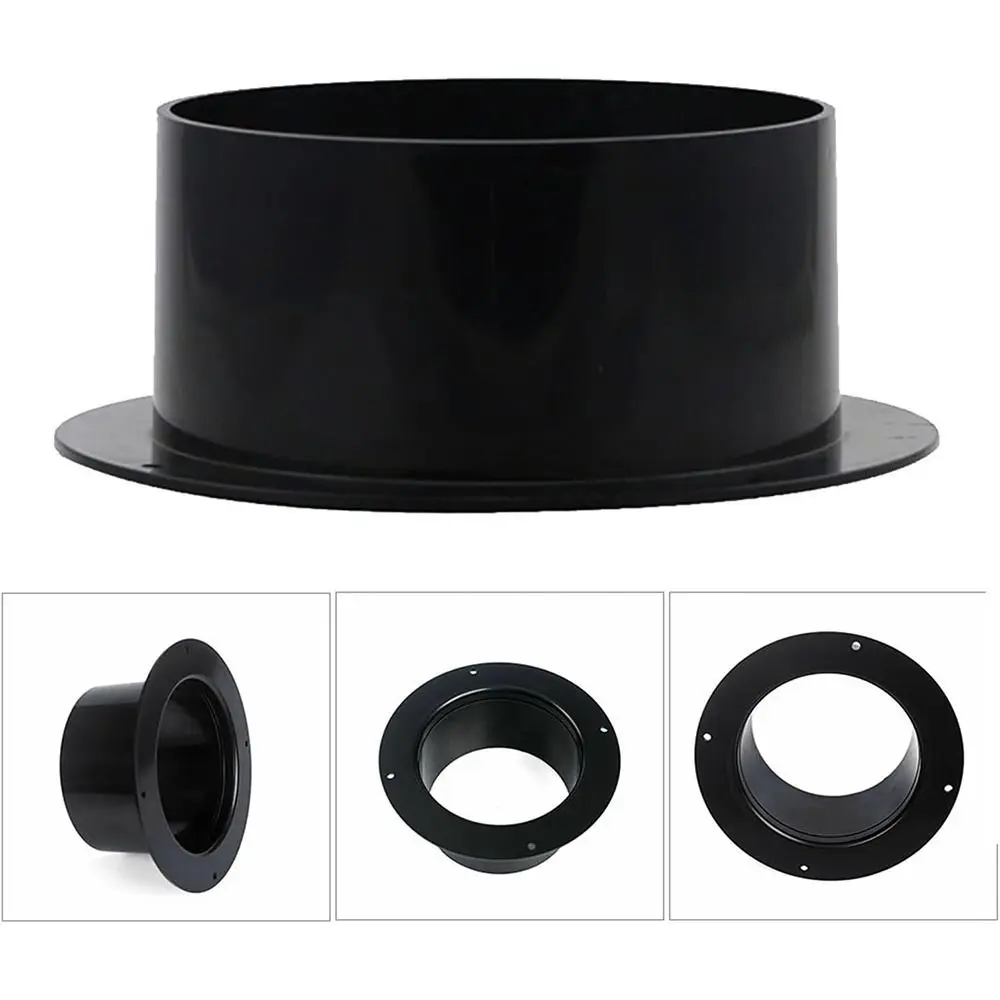 Fan Connection ABS Wall Flange Connector Round Black Ventilation Pipe Joint Vent Pipe Adapter Ventilation Pipe