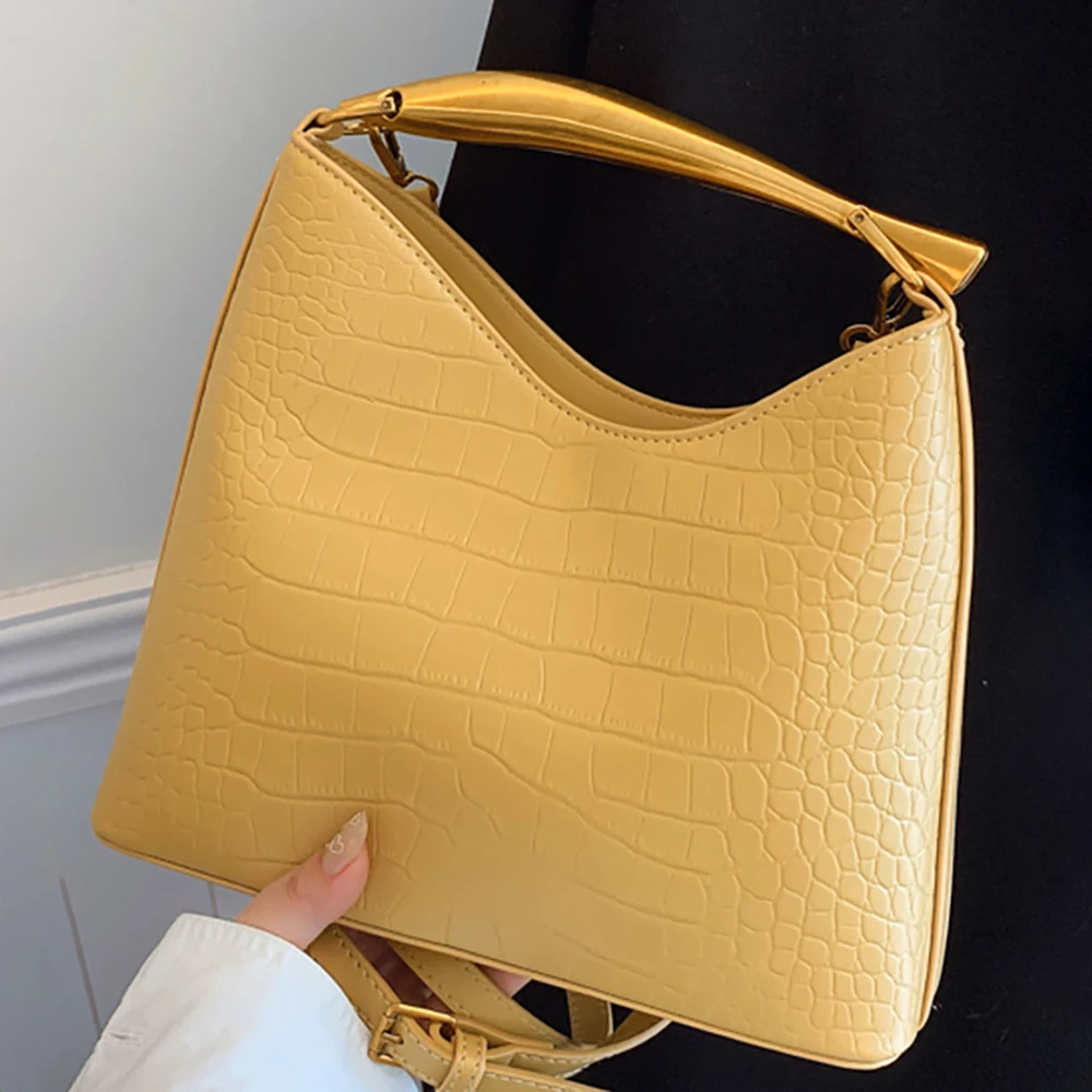 

Luxury Stone Textured Handbags for Women Trendy Solid Color Square Bucket Crossbody Bag 2025 New Lady Commuting Shoulder Bags