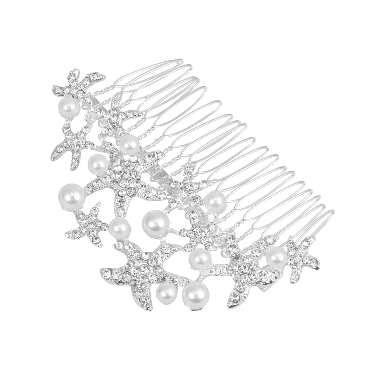 Pettine per capelli fatto a mano con perle e strass, copricapo da sposa, accessori per capelli da sposa per la sposa, damigella d'onore, ballo di fine anno