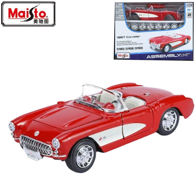 Maisto Original Genuine 1/24 Chevrolet Corvette Replica 1957 Convertible Sports Car Model Car Collectible Ornament Toy Gift Male