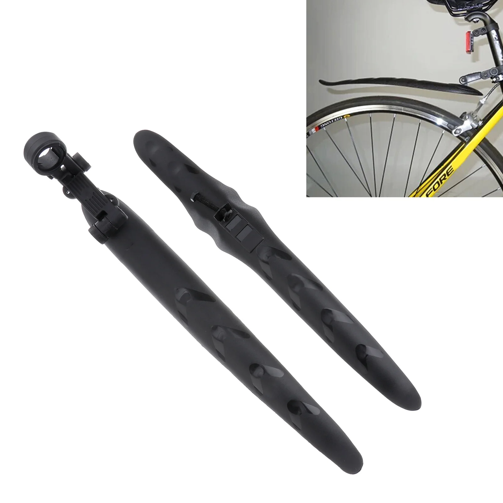 

Bike Mud Guard for Road Bicycle Strong Impact Resistant Streamlined Design Wheel Water Retention Protection Black