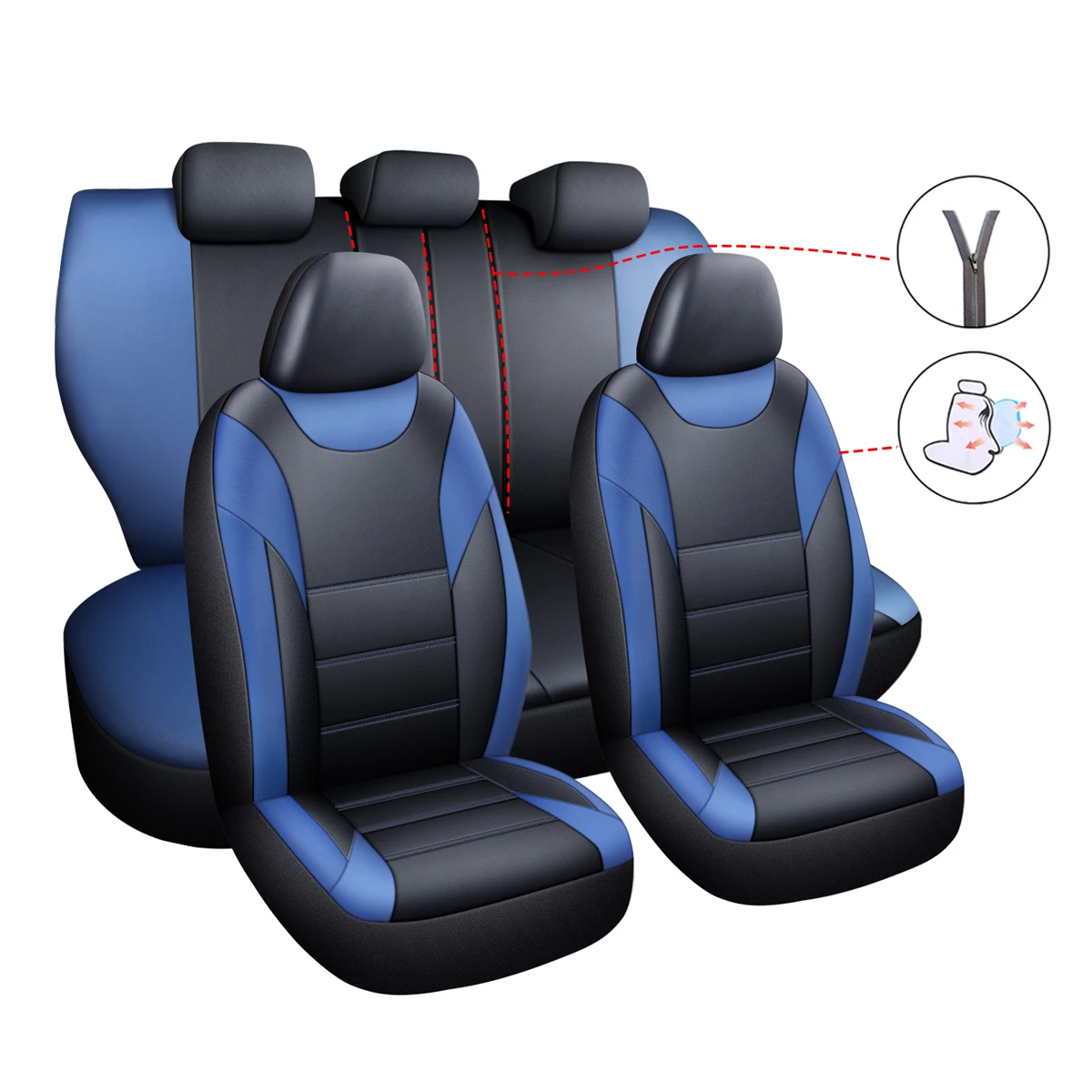 9 Pcs PU Leather Waterproof Car Seat Cover Full Set for Kia Ceed Optima Proceed Sorento Soul Sportage Xceed Picanto -2015