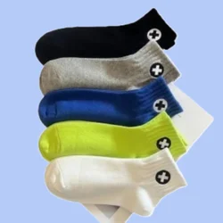 10/20 Pairs Men's High Quality Summer Thin Embroidered Socks Sweat-absorbent And Deodorant Sports Socks Breathable Cotton Socks