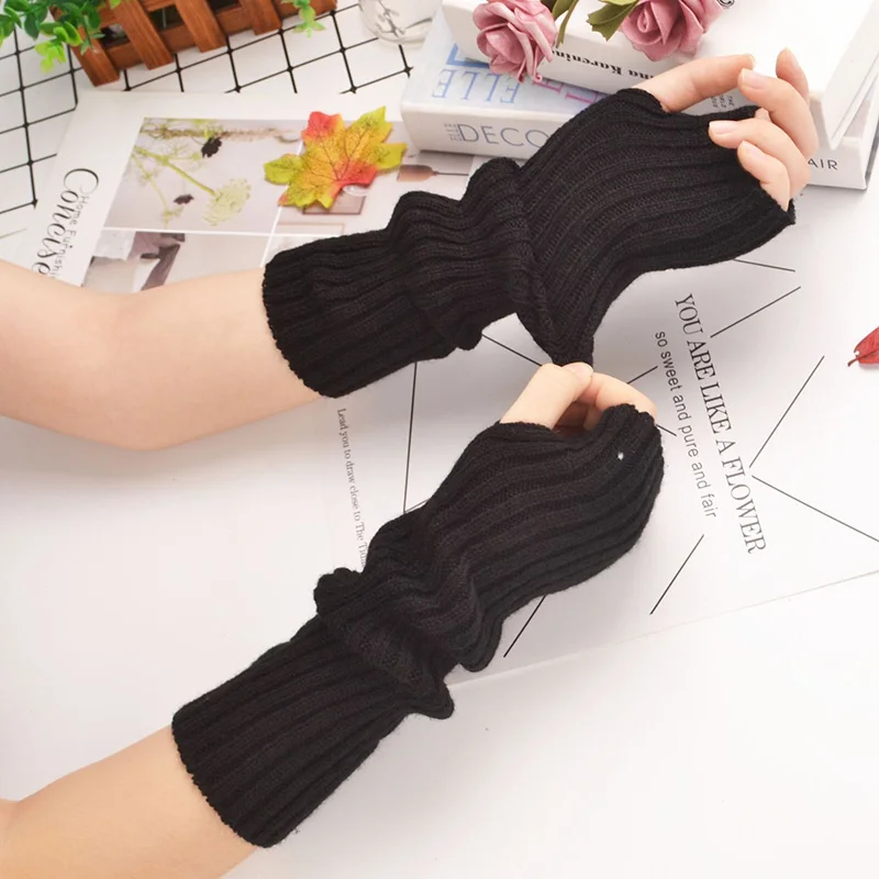 New Women Anime Glove Cosplay Darkly Ninja Mitten Oversleeve Man Women Fashion Sun Block Keep Warm Cuff