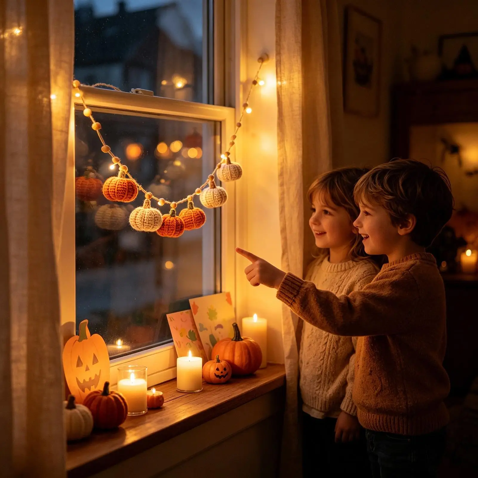 Halloween Lights Indoor Fireplace Farmhouse Crochet Autumn Wreath Pumpkin Lights String For Outdoor Holiday Farmhouse Harvest