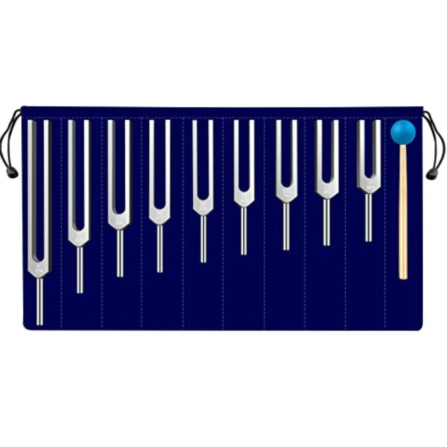 

Solfeggio Tuning Fork Set - 9 Tuning Forks Perfect for DNA Healing Chakra Sound Therapy Keep Body Mind and Spirit in Perfect Ha