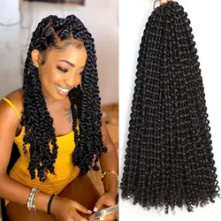 Passie Twist Haar Water Wave Synthetisch Gehaakt Haar voor Vrouwen 6-packs Krullend Vlechthaar Lente Twist Gehaakte Vlechten Haar
