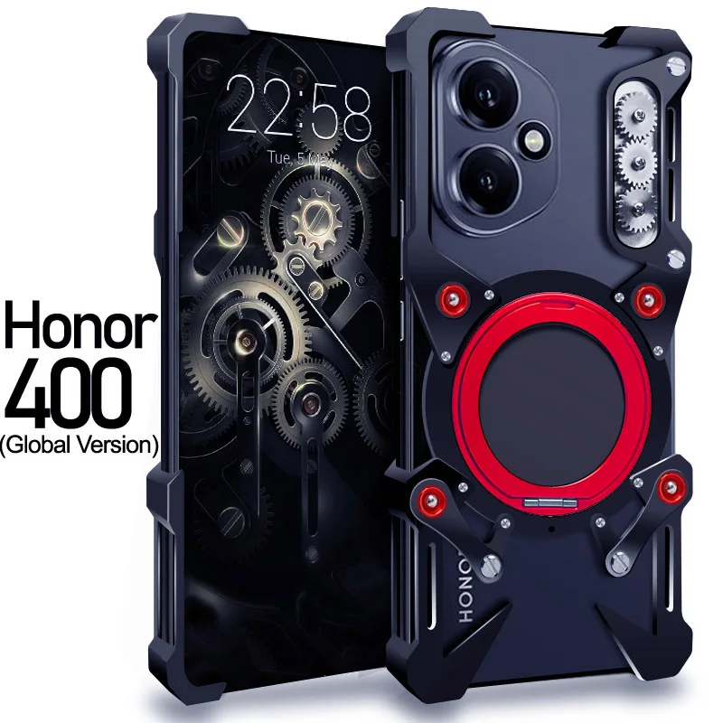 

Luxury Zimon Thor Heavy Duty Armor Metal Aluminum Phone Case For Honor 400 300 200 100 Pro Ultra LiteBack Fundas Coques Cover