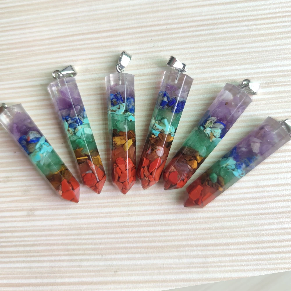 

50/100pcs Natural Stone Orgone Energy Healing Pendant Necklace Pendulum Amulet for Wholesales Free Form Druzy Stone