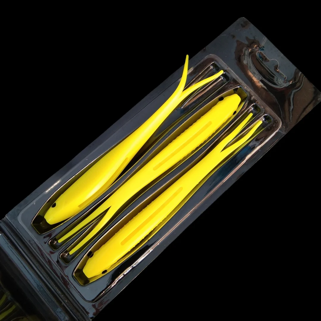 3PCS/PACK TPR Soft Lure 17cm 18g Floating Soft Plastic Worm Bait Y-tail Swimbait for Big Game Fishing Pike Bass