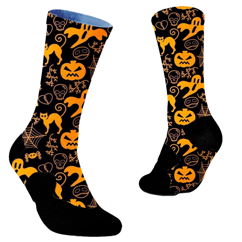 Halloween socks Women Socks Creative Cosplay Hip Hop Harajuku Bone Spider Web Male Skateboard Couple Long Socks