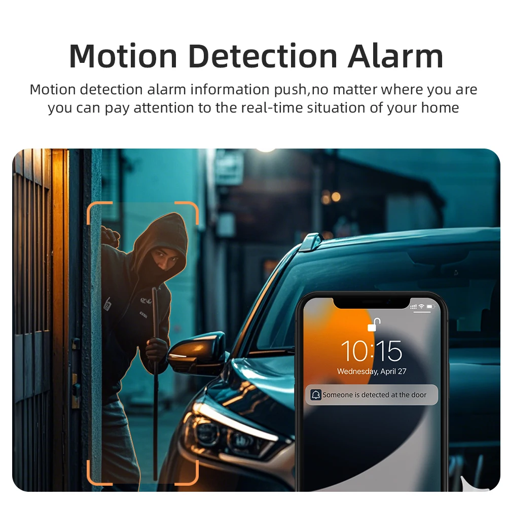 2K 4MP Auto Tracking PTZ Security Camera, 2.4G WiFi Outdoor IP Camera with Two-Way Audio, Night Vision, Smart Motion Detection,