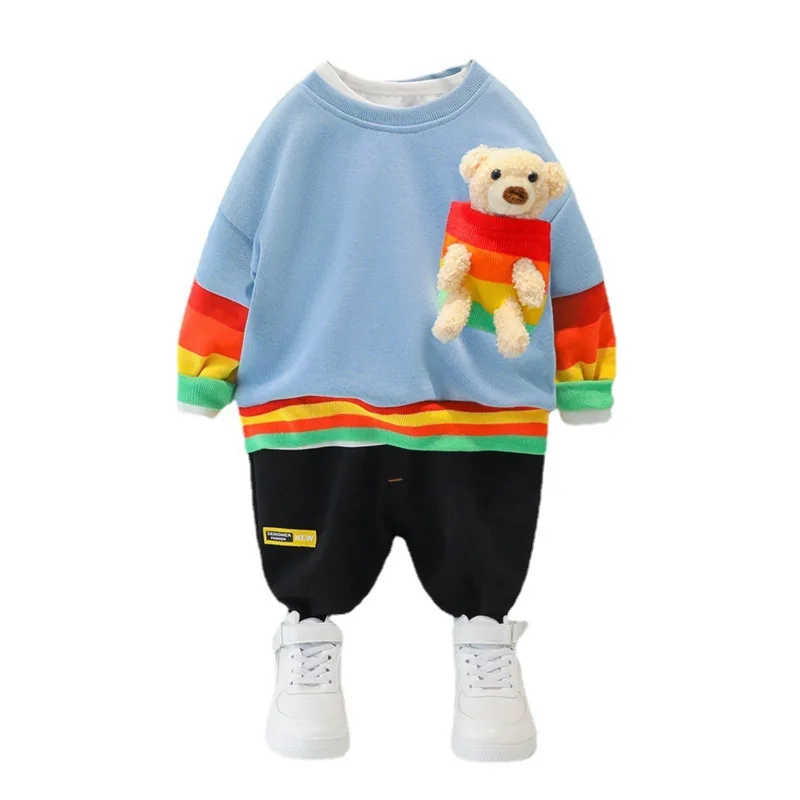 

New Spring Autumn Baby Boys Clothes Children Outfits Girls Fashion T-Shirt Pants 2Pcs/Set Toddler Casual Costume Kids Tracksuits
