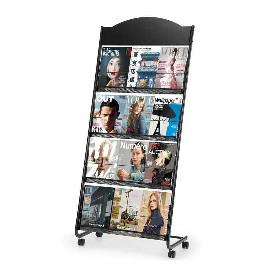 

Rack Floor, Literature Display Rack Brochure Stand for Offices, Trade Show Exhibitions Office Retail Store Black