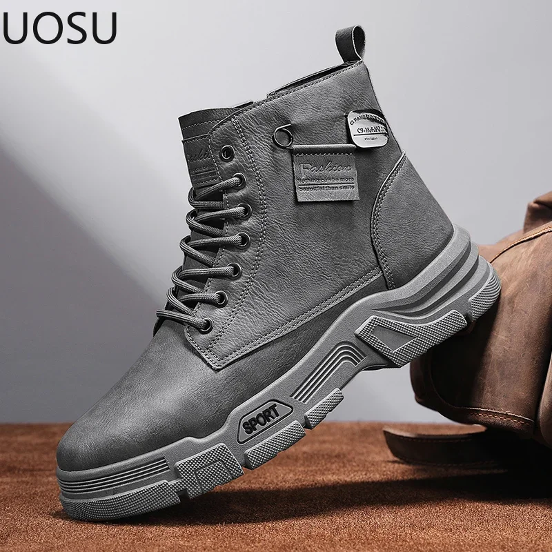 High Tops Men's Biker Boots Trendy All-match Men Tooling Boot Fashion British Style Wear-resistant Personality New Arrival Hot