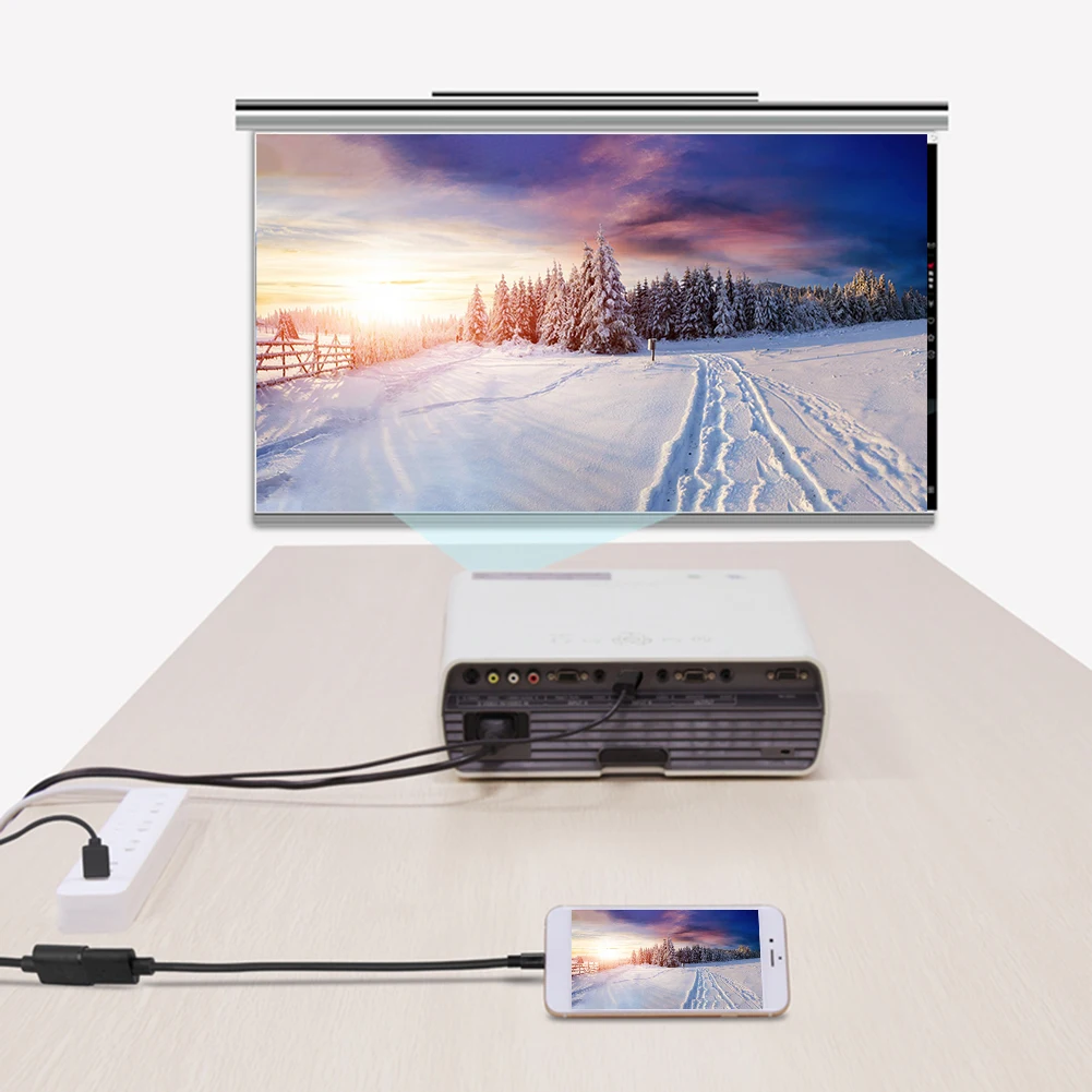 2 في 1 USB أنثى إلى كابل ذكر متوافق مع HDMI التوصيل والتشغيل 1080P HD TV العارض يعرض محول آيفون أندرويد