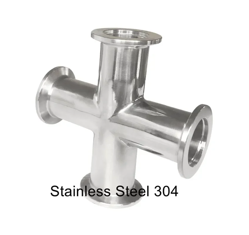 

304 Stainless Steel KF50(NW50)-KF40(NW40) Reducer Cross Adapter Cross 4-way Vacuum Flanges Pipe Tube Fitting Joint