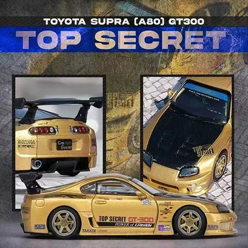

INNO In Stock 1:64 TOYOTA SUPRA A80 TOP SECRET GT300 Gold Diecast Diorama Car Model Collection Toys