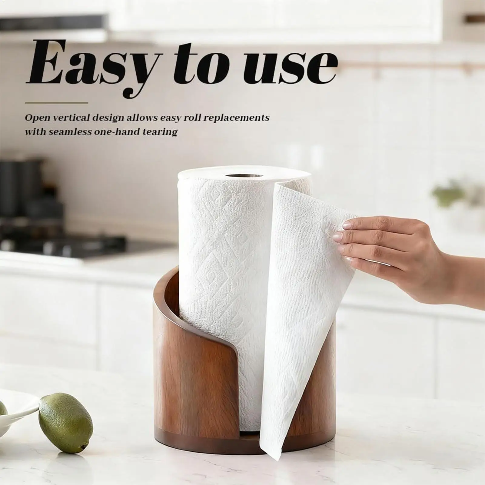 Rustic Paper Towel Holder Napkin Dispenser Stand Vintage Wooden Countertop Paper Towel Holders For Bathroom Dining Table Cabinet