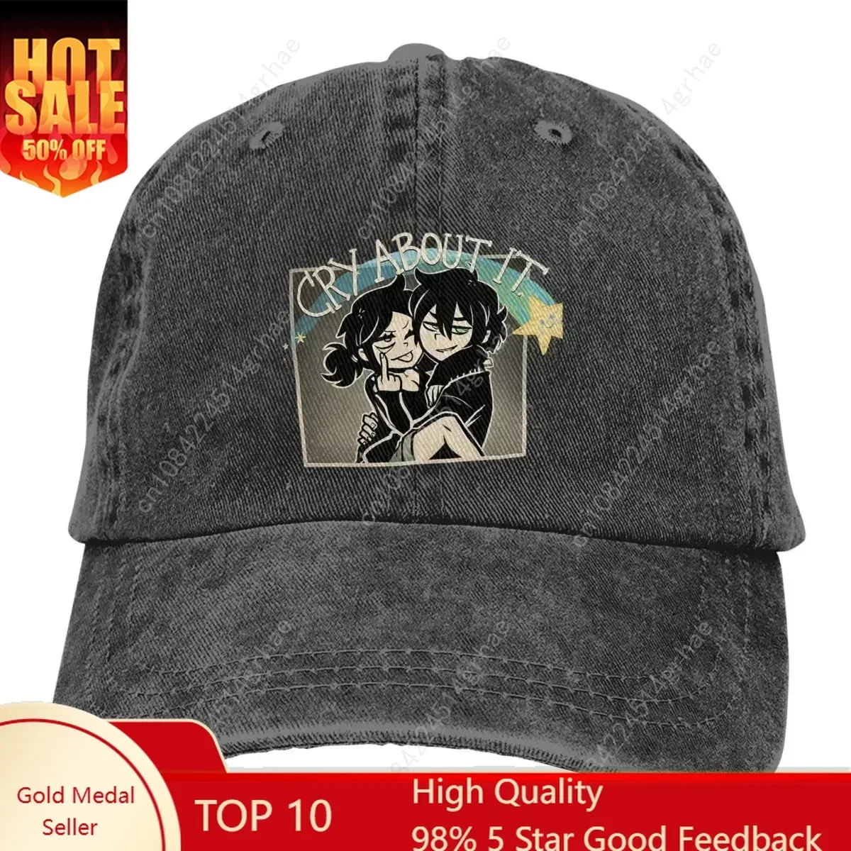 

The Coffin Of Andy And Leyley Trucker Hats Outfit Retro Distressed Denim Funny Game Hat For Unisex Style Adjustable