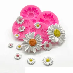 3D Flower Silicone Mold Fondant Craft Chocolate Cake Decoration Daisy Baking Tool Sugar Soap Mold Candle Mold Home Kitchen DIY