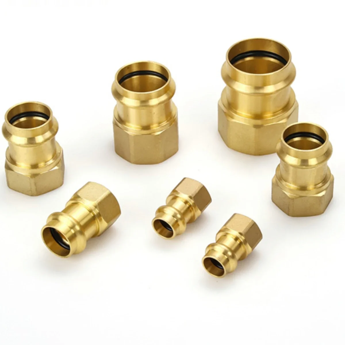 Female Thread 15-54 Brass Double-clamp Compression Pipe Hose  Coupler Fast Connetor V-type Water Heating Accessories