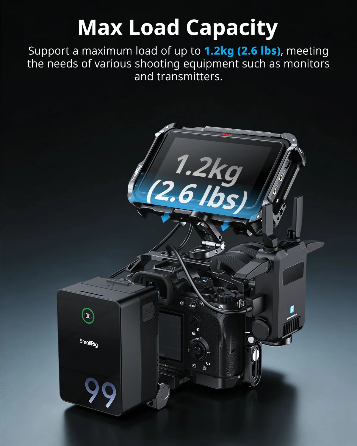 SmallRig Składana mini płyta mocująca w kształcie litery L - do nadajników, monitorów, regulacja kąta, pasuje do gwintów 1/4-20 i 3/8-16 - MD5712 — zdjęcie produktu 6
