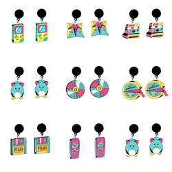 Epoxy Earrings For Women Phone Candy Camera Game Cassette 90's Object Collection Acrylic Charm Earring Party Gift Jewelry