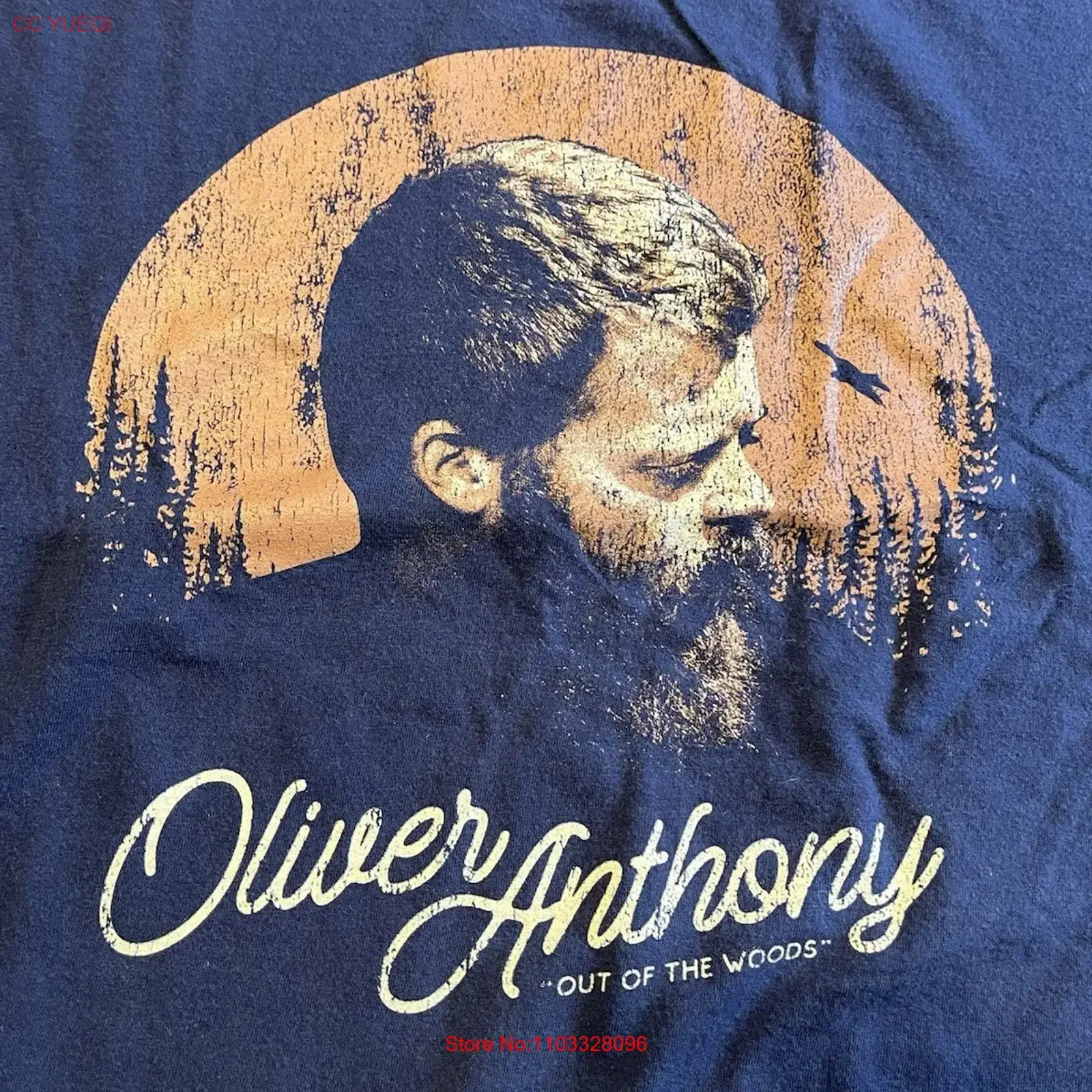 T-shirt Oliver Anthony 3XL XXXL bleu marine, t-shirt vintage délavé respirant unisexe pour tous les jours, inspiré du concert de la tournée Out Of The Woods