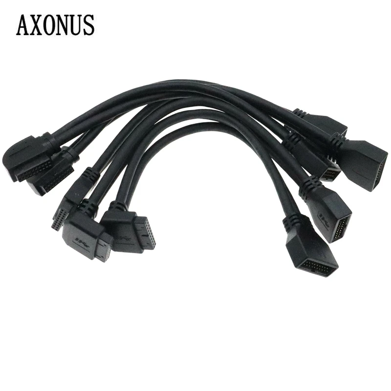 Front USB3.0 Elbow 90 Degree 19P Extension Cable Motherboard F-USB3.0 Pin IDC Male To Female 20P Cable Extension Data Cable