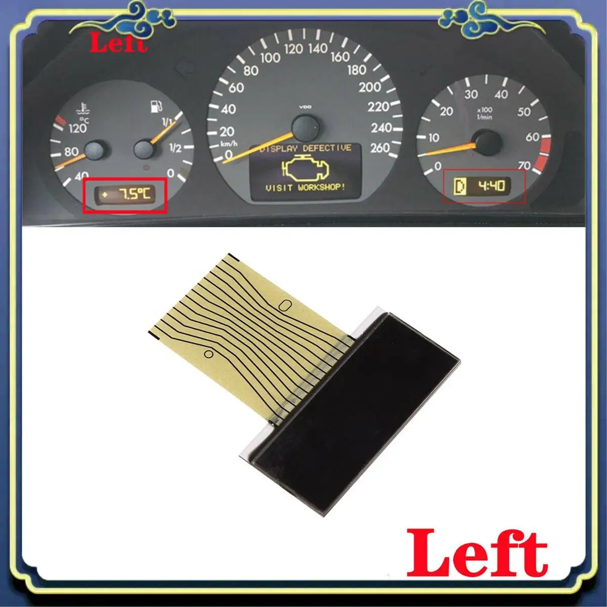 

AU16-LCD Display Screen For Mercedes Benz C Class W202 E Class W208 CLK W210 SLK 170 Left
