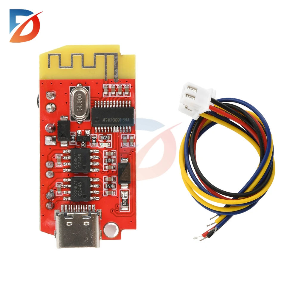 Placa amplificadora CT14 Bluetooth 5,2 DC 3,7-5V 5W + 5W módulo de audio DIY Altavoz Bluetooth módulo de audio modificado Micro USB TYPE-C