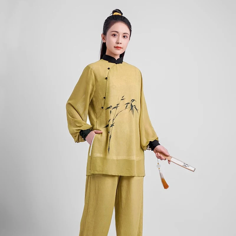 

Women's Elegant Martial Arts Clothes Tai Chi Uniform Kung Fu Performance and Competition Costume Traditional Chinese Style Paint