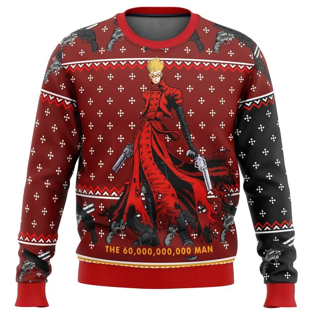 Trigun Vash The Stampede Ugly Christmas Sweater Gift Santa Claus Pullover Men 3D Sweatshirt And Top Autumn And Winter Clothi