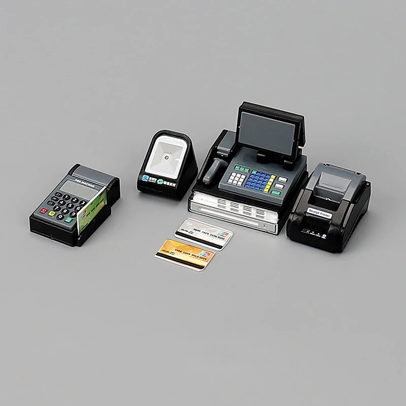 

New 1Set Doll House Mini Supermarket Cash Register Card Machine POS Machine Doll House Scene Props.