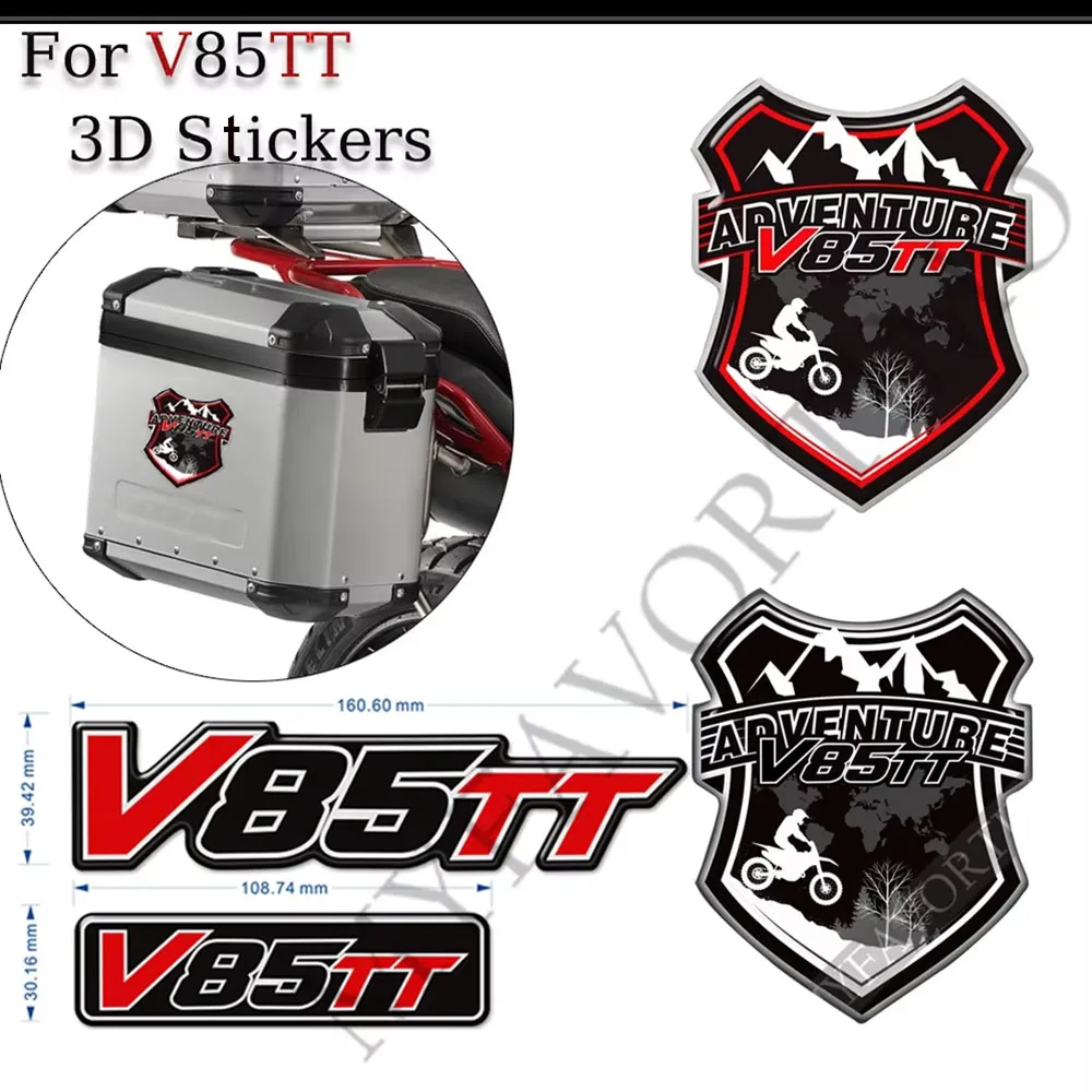 

Motorcycle For Moto Guzzi V85TT V85 TT V 85 TT Protection Tank pad Gas Fuel Oil Kit Aluminum Luggage Case Emblem stickers decals