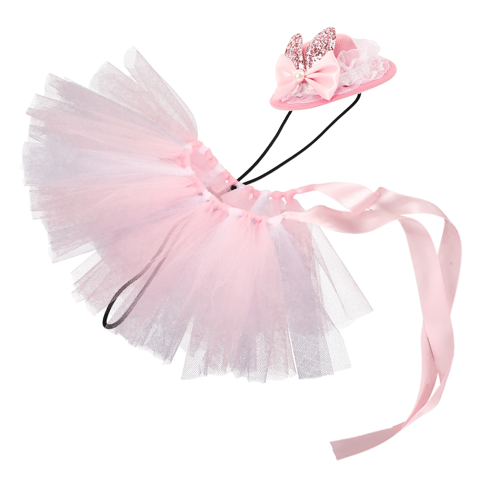 

Easter Pet Hat Headwear Bunny Costume Dog Dress Pink Tutu Skirt Adjustable Lightweight Safe Practical Photos Parties Gift